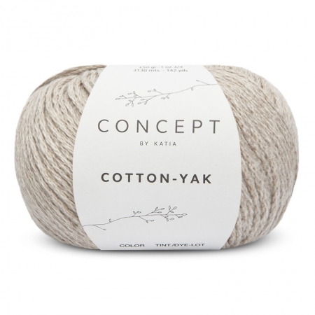 Пряжа для вязания и рукоделия Cotton - Yak (Katia) цвет 100, 130 м