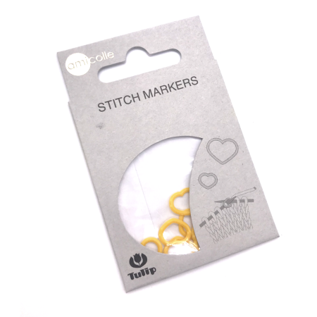  Маркеры для вязания сердце, размер M 3.25* 4.5 мм, желтый