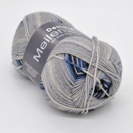 Пряжа для вязания и рукоделия Meilenweit 100 Denim Mix (Lana Grossa) цвет 7818, 420 м