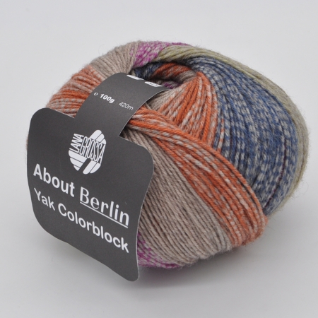 Пряжа для вязания и рукоделия About Berlin Yak ColorBlock (Lana Grossa) цвет 631, 420 м