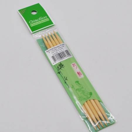 Спицы бамбуковые чулочные (светлые), 15 см / 4.5 мм (Chiaogoo)