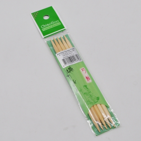 Спицы бамбуковые чулочные (светлые), 15 см / 5 мм (Chiaogoo)